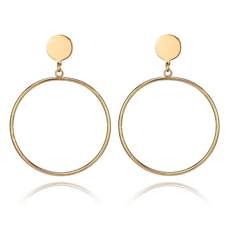 Fashion Statement Earrings Metal Round Geometric Earrings For Women Hanging Dangle Modern Jewelry Punk