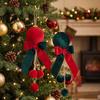 Velvet Ball Bow Pendant Ball Tassel Xmas Tree Hanging Charm  Fireplace Hanging