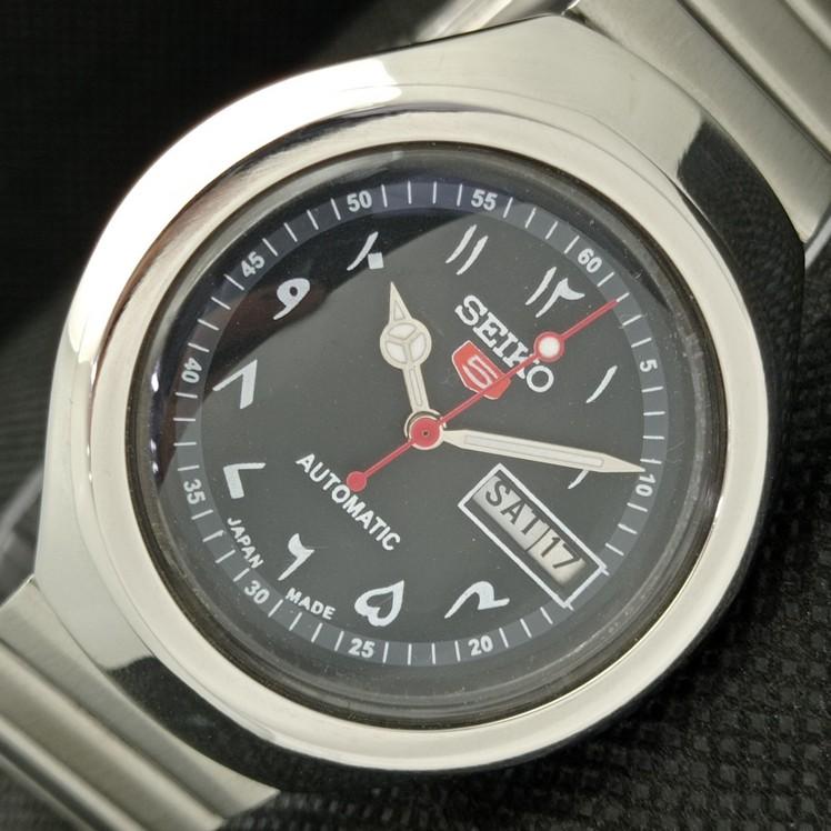 

MENS SEIKO 5 6309A AUTOMATIC JAPAN ARABIC BLACK DIAL WATCH a417111-2