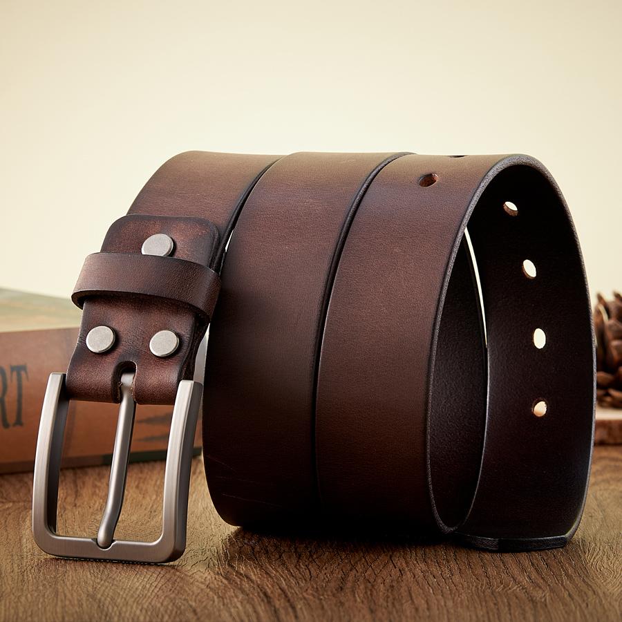 3.8CM Real Genuine Leather for Men High Quality Cowskin Casual Jeans Belts Business Cowboy Waistband Male Fashion Designer Belt