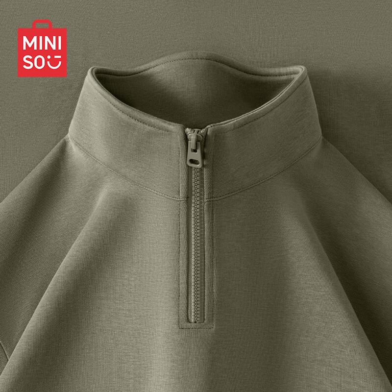 MINISO Unisex Half-Zip Stand Collar Heavyweight Sweatshirt