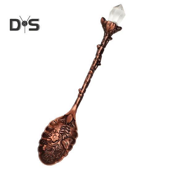 

Сверхмощная ложка для чая с выгравированным цветочным узором, жесткая ложка для десерта для мороженого бронзовый/красный