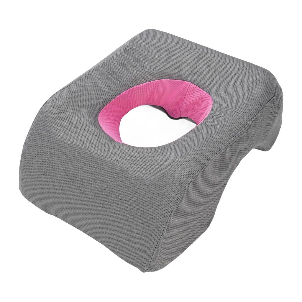Gesicht nach unten Kissen Weiches Mittelloch Tragbares Gesichts-Kopfstützenkissen Kissen für Schönheitssalon Zuhause Grau