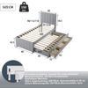90x200cm Cotton Linen Fabric Storage Bed with Drawers Pull-out Bed Headboard Lines Design Strong Wood Slat Support Bed Home Furniture