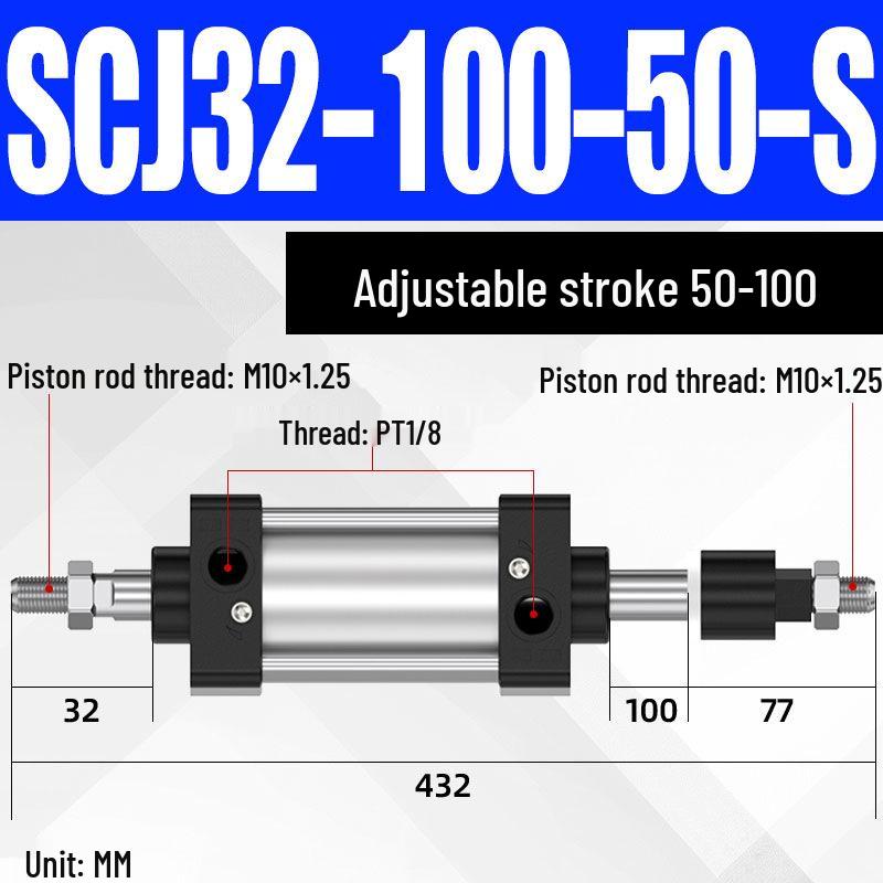SCJ Adjustable Stroke High Thrust Pneumatic Cylinder SCJ32-160
