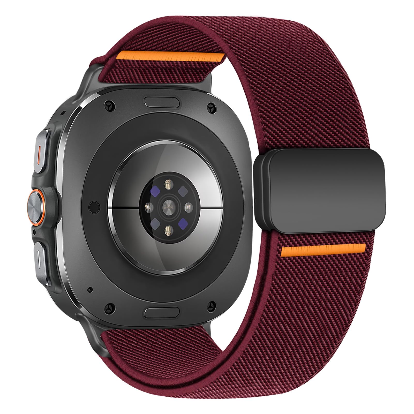 

Magnetic Nylon band For Samsung Galaxy Watch 2025 Ultra Strap 47mm Elastic bracelet correa Galaxy watch 8/8 classic 46 40mm 44mm galaxy 8classic 46mm вина червоного кольору