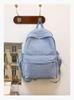Schoolgirl Nylon Plaid Backpack With Fabric And Curved Shoulder Straps For High School Students