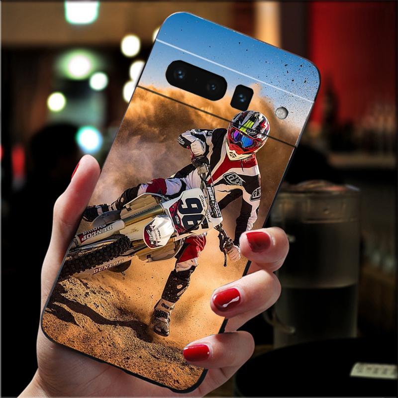 Moto Cross Motorcycle Sports Phone Case for Google Pixel 7 Pro 7 6A 6 Pro 5A 4A 3A Pixel 4 XL Pixel 5 6 4 3 XL 3A XL 2 XL Funda