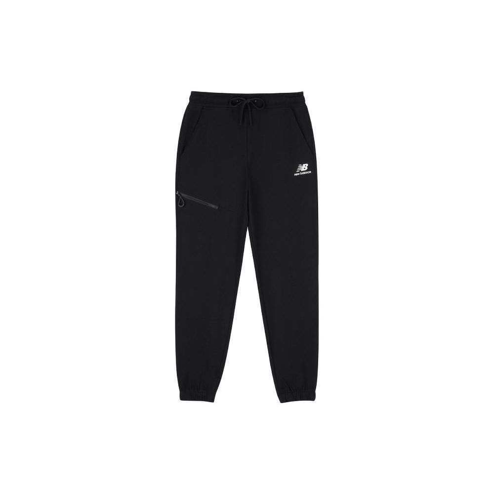 

New Balance с логотипом и эластичной резинкой на талии, зауженные вязаные джоггеры, мужские брюки черного цвета AMP33370-BK