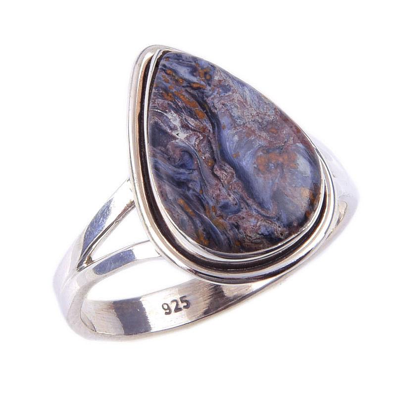 Natural Pietersite Gemstone Handmade 925 Solid Sterling Silver Ring Size 9 i0P28