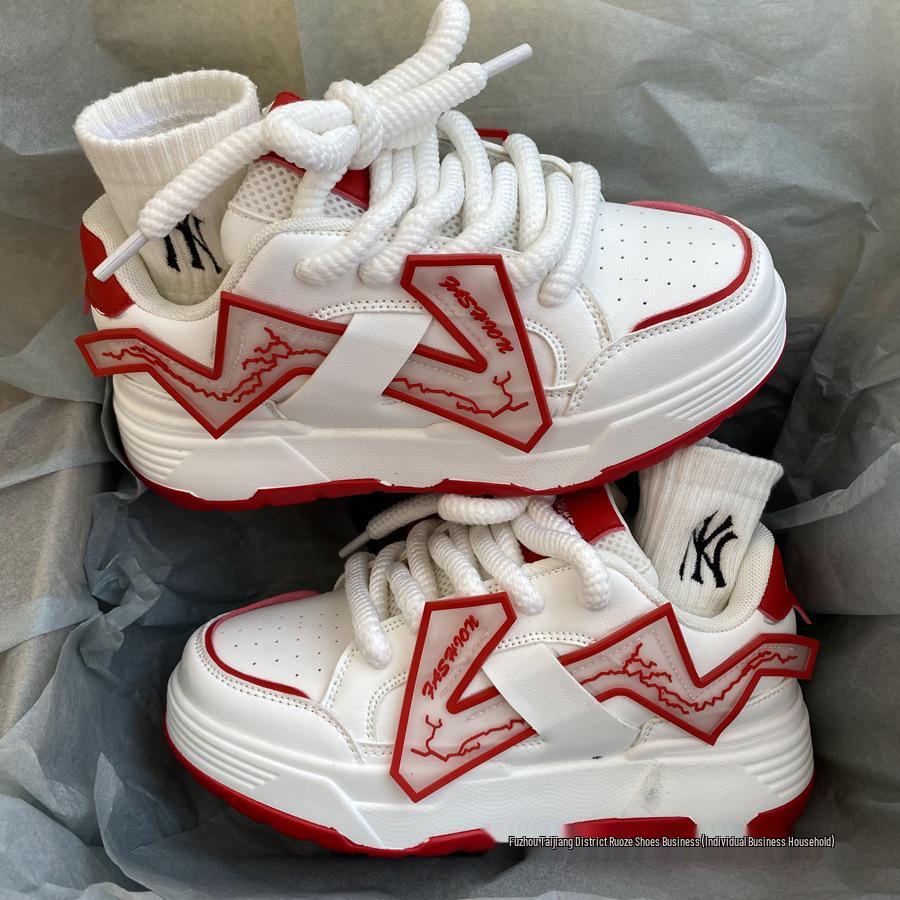 Trendy pánské Guochao Ins-Style boty na platformě pro zvýšení výšky, "Dad Shoes": Chic barevné bloky, běžecké tenisky na silné podrážce pro páry