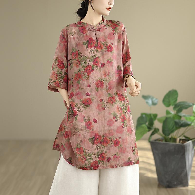 DIMANAF 2025 New Summer Women Plus Size T-Shirt Floral Short Sleeve Design Loose Basic Casual Tops T-Shirt Vintage