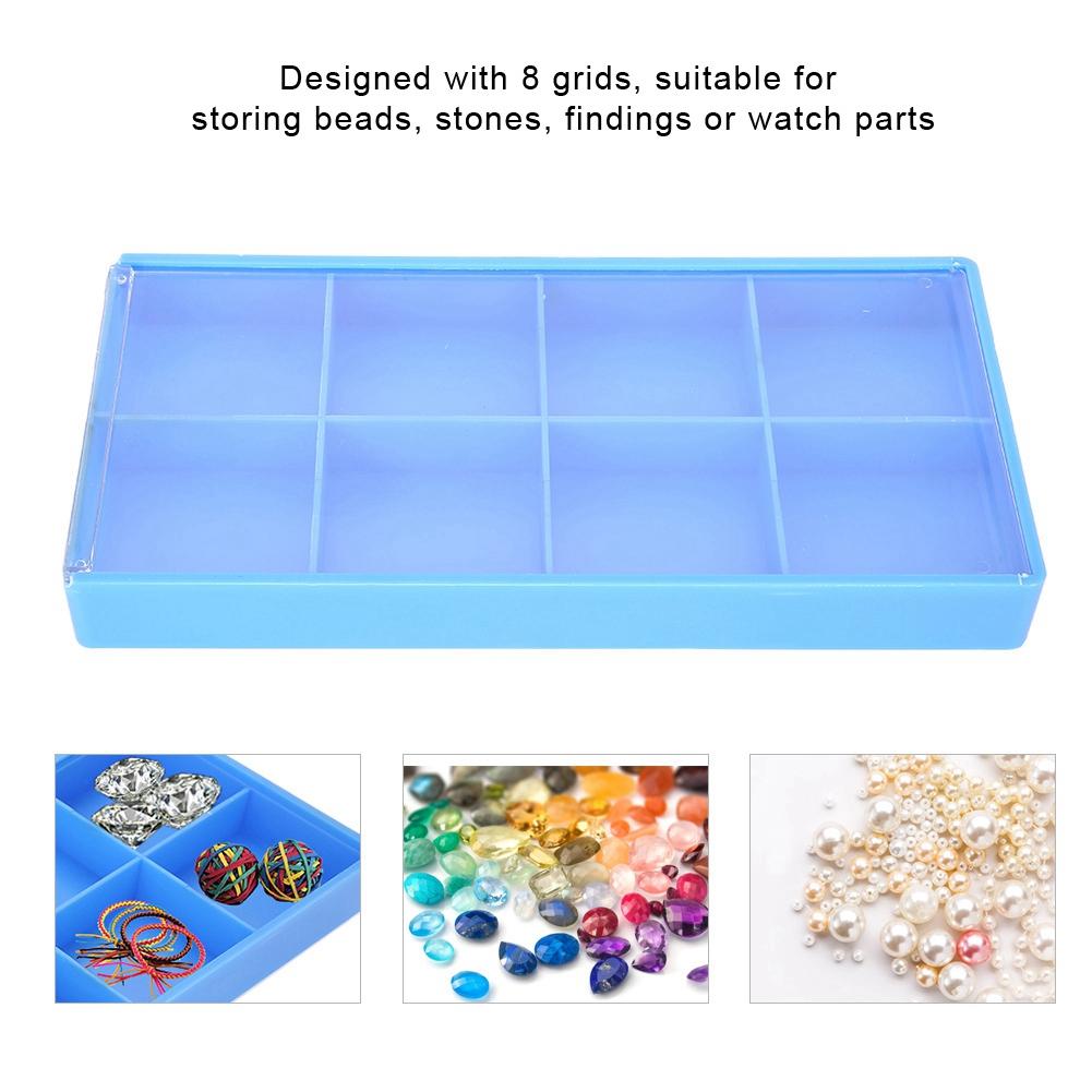 Plastic 8 Grids Storage Box Jewelry Organizer Case Watch Findings Container Tool