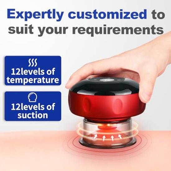 5-in-1 Electric Cupping Kit for Pain Relief Light Therapy Massage for Back, Shoulder Muscle Pain Blood Circulation Skin Tightening Includes 2 Cups