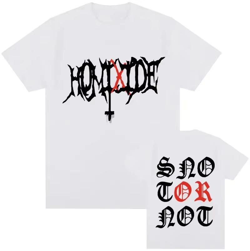 HOMIXIDE Gang Snot or Not Graphics Print Tee Shirt Mens Women Hip Hop Rap Harajuku T Shirt Fashion Oversized Tshirt Streetwear
