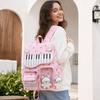 Star Print Student Backpack with Pendant for School, Cute Daypack for Girls and Boys