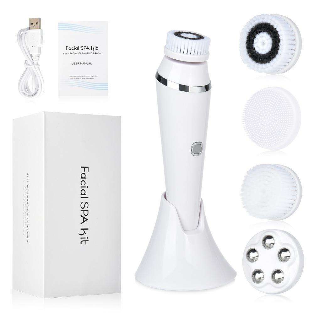 

Waterproof Rechargeable 4-in-1 Silicone Facial Cleansing Brush білий