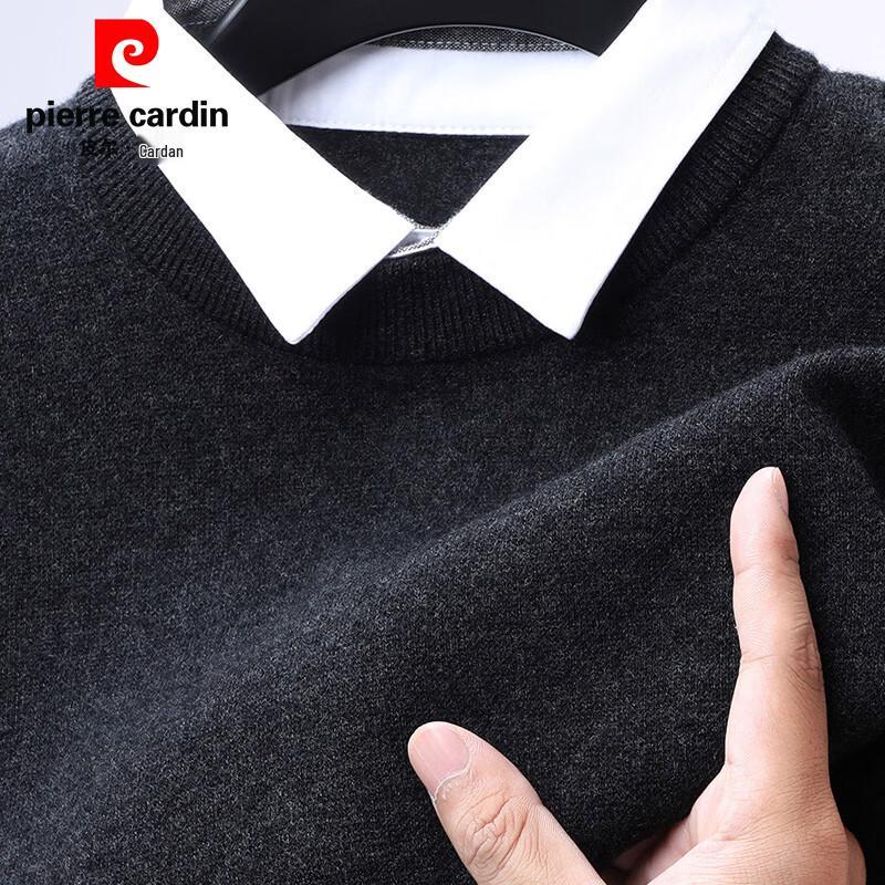 Pierre Cardin Men's 100% Pure Wool Faux Two-Piece Sweater