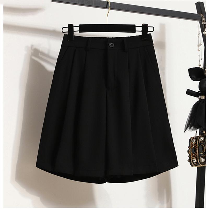 Plus Size Summer Shorts Pants Women Elastic Pants Loose Casual Female Basic Trousers Solid Wide Leg Pants White 5XL