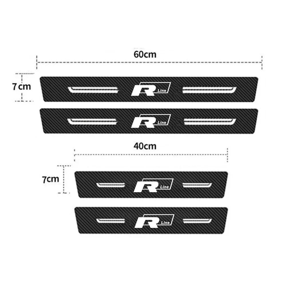 2026 Hot for Volkswagen VW Car Door Sill Sticker Carbon Fiber Protector Anti-Scratch Pad Rline R Line Badge Trunk Edge Scuff Pla
