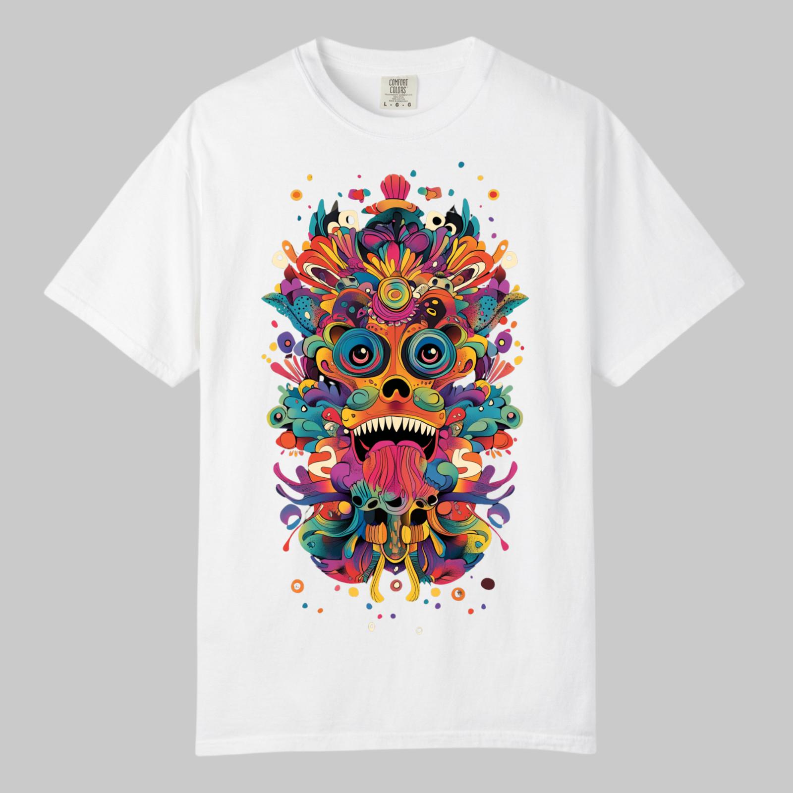 

Colorful Liquid Skull Abstract Art TShirt, Comfort Colors, Unisex Streetwear Tee 5XL різнокольоровий