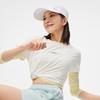 Li Ning Running Series Solid Color Quick-Dry Reflective Breathable Round Neck Short Sleeve T-Shirt Women Tops Off-White ATSU190-3