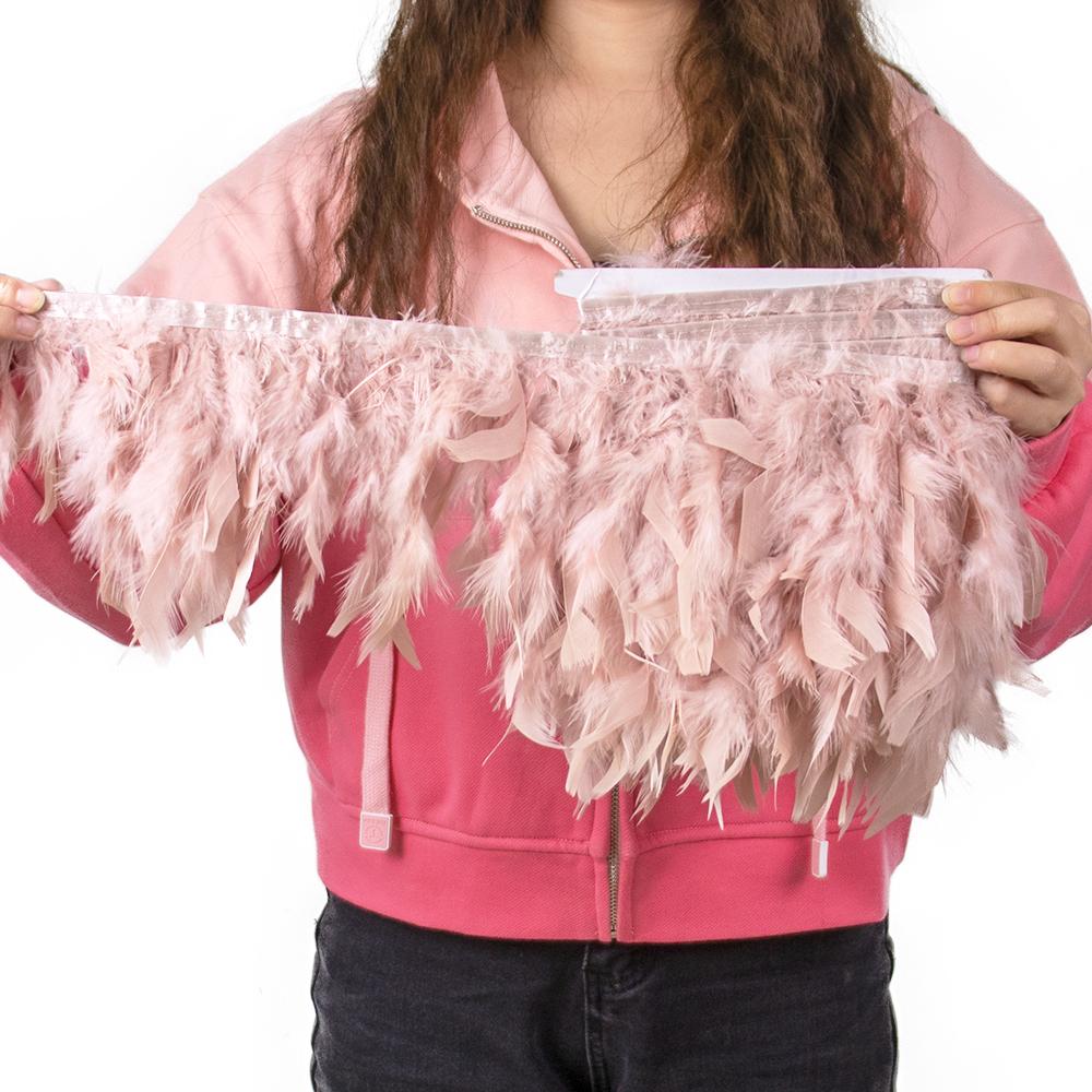 Multicolor Natural Turkey Feather Trim Ribbon 4-6 Inches Fluffy White Marabou Feathers Trims Lace for Party Skirt Clothing Decor