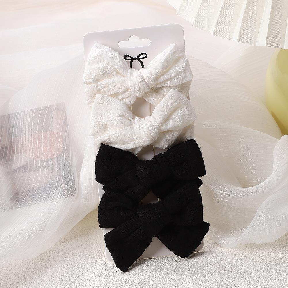 Children'S Hair Accessories Cute Bow Fabric Hairpin Set Baby Girls Hairpin Four-Piece 1568