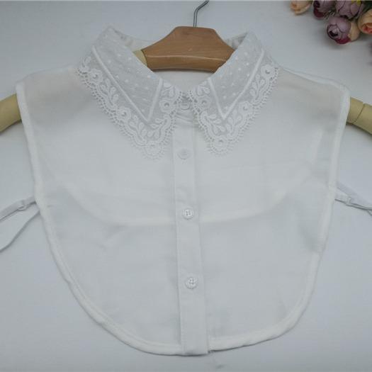 Chiffon Half-Shirt Lace Floral False Collar for Women's Shirt Detachable Collars Women Fuax Cols Clothes Accessories