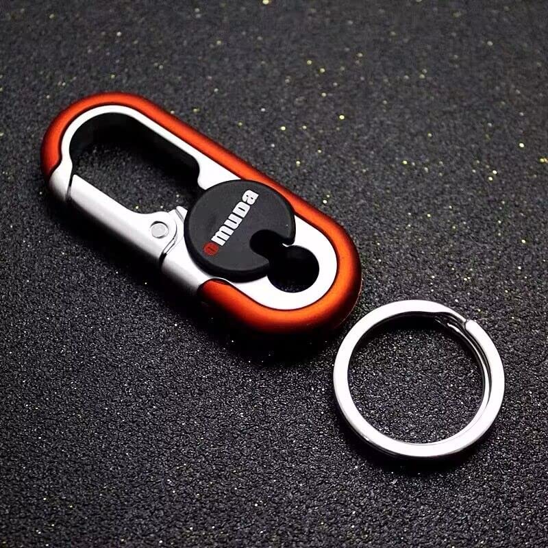 AIXUAN Keyring: Stylish Metal Key Holder, Easy Attachment and Loss Prevention (Type 9) Ladies Gray Orange.