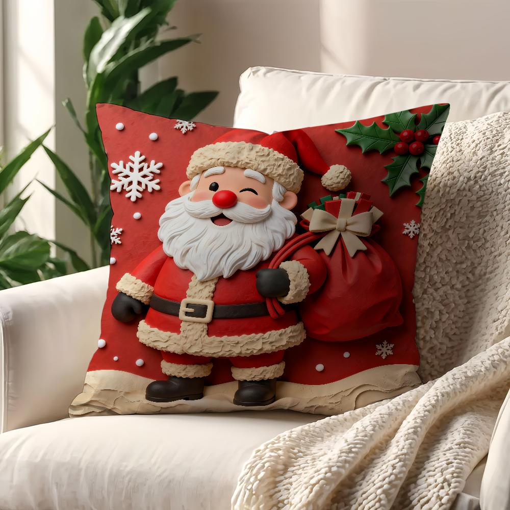 

Santa Claus reindeer snowman ww cushion cover Best Home Office Coffee Pillow Sofa Printing Decoration Room Shop Car Nordic Hit 30cmx30cm