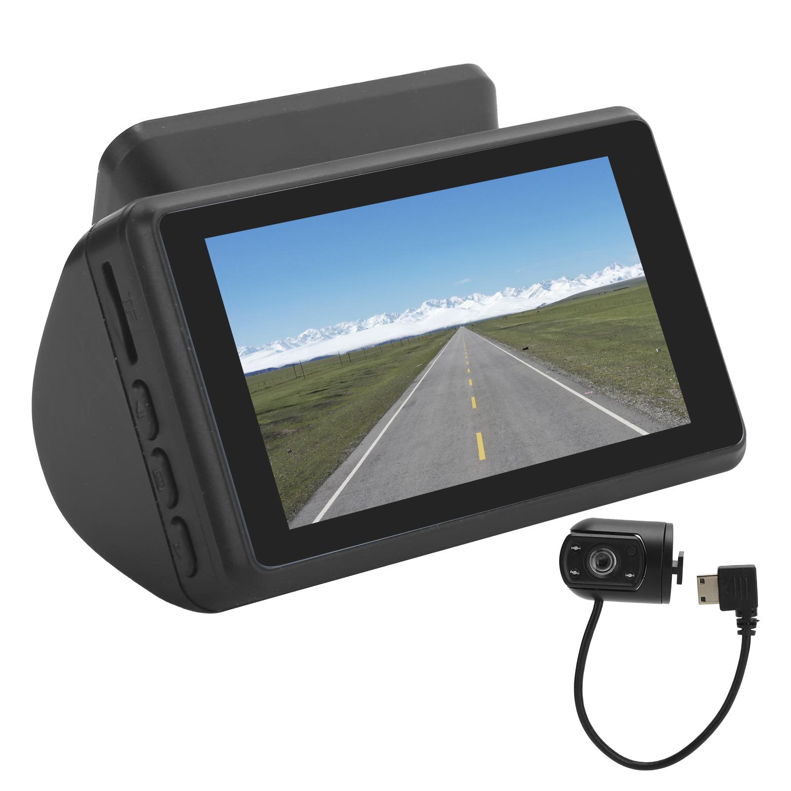 

Автомобильный HD-видеорегистратор с двумя объективами, 3-дюймовым IPS-дисплеем и поддержкой обнаружения движения