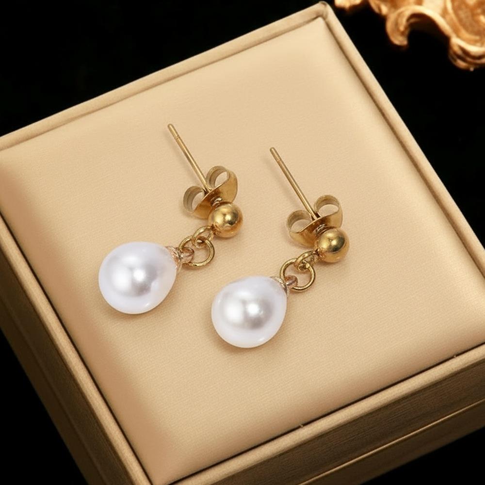 Women's Small Pearl Earrings Dangling Pearl Drop Earrings for Bridesmaids Jewelry PearlEar Rings WeddingEarrings