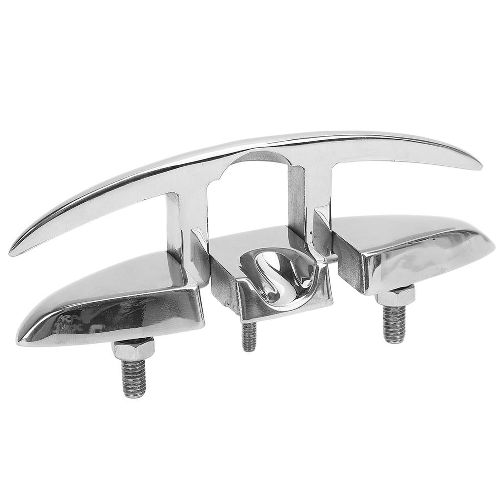 5 Zoll Aufklappbare Bootsklampe 316 Edelstahl Hochglanzpoliert Einziehbare Dockklampe Seilklemme für Wohnmobil Yacht Schnellboot