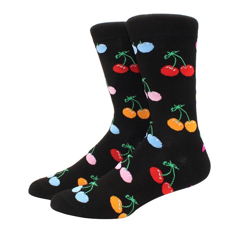 Herren mehrfarbig bedruckte Früchte, Essen, Damensocken, lustig, Skateboarden, Hip-Hop, Tiere, Socken