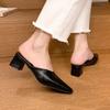 Fashion Sexy Women's Heeled Slippers Designer Mules Shoes 2025 Trend Summer Fad Flip Flops Walking Cozy Slides Dress Sandalias De Mujer