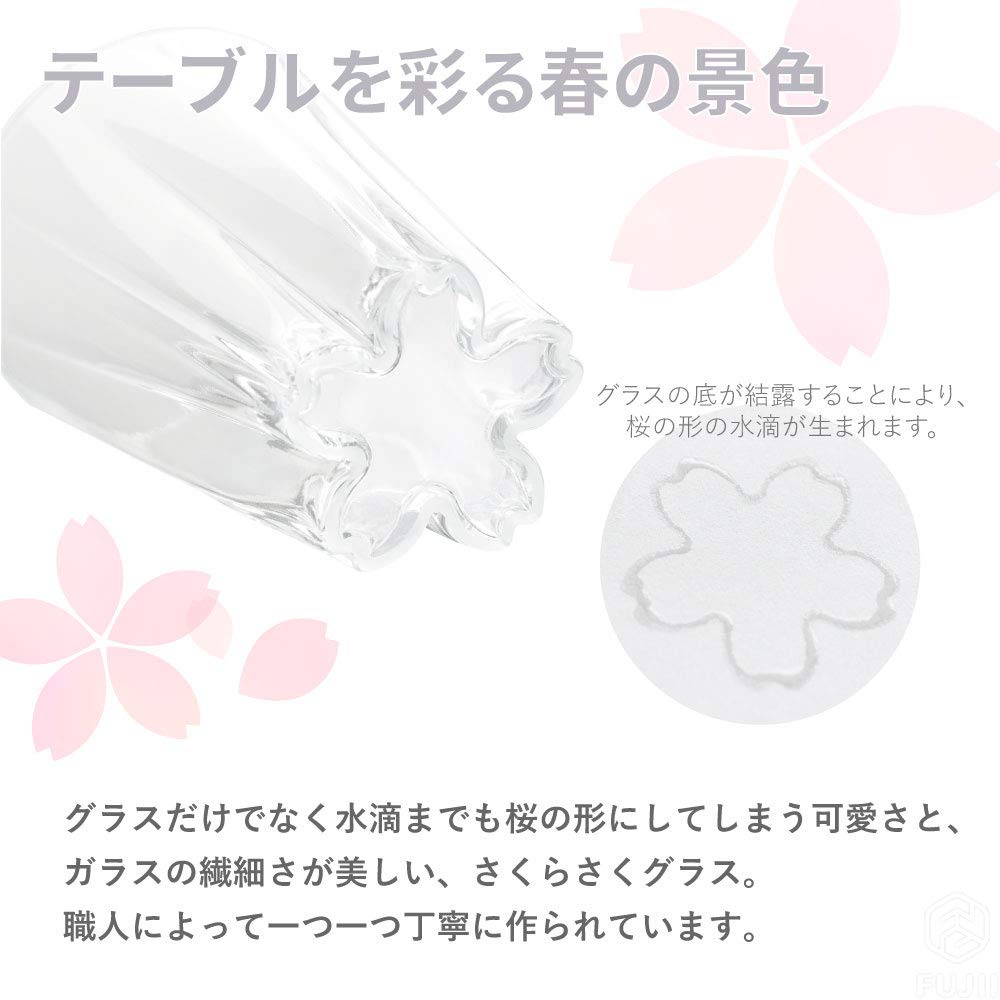 Hyaku Percent Sake Glass Kohaku 80cc SAKURASAKU Glass Set of 2 (100%) [Sakurasaku Glass] SG-01SP