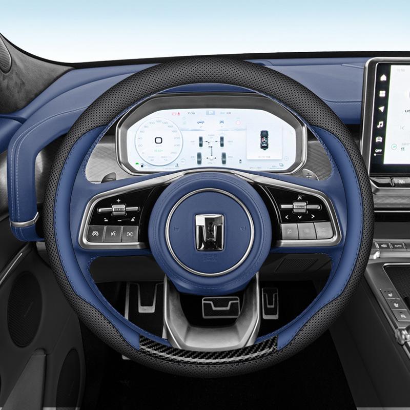 Nappa Leather Non-Slip Steering Wheel Covers for Tank 300/400/700, No Sewing Needed, All-Season.