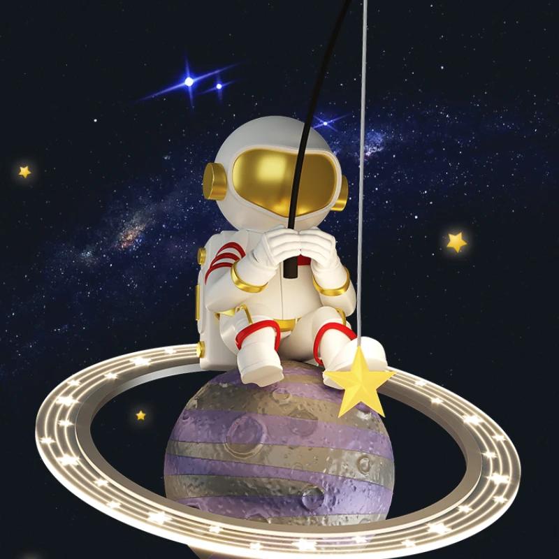 Children's room lamp simple modern star room light Nordic creative boy girl space astronaut bedroom chandelier