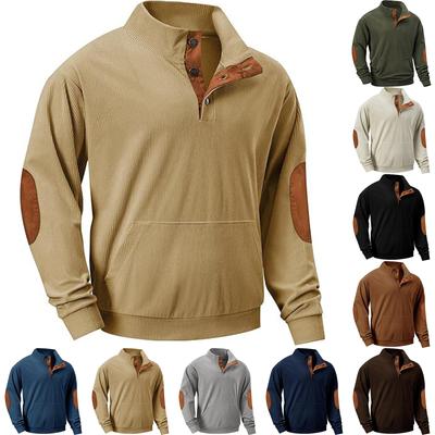Herren Outdoor Freizeit Stehkragen Langarm Kapuzenpullover