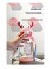 Children's Cartoon Antler Straw Cup - Portable Summer Outdoor Plastic Water Cup with Strap