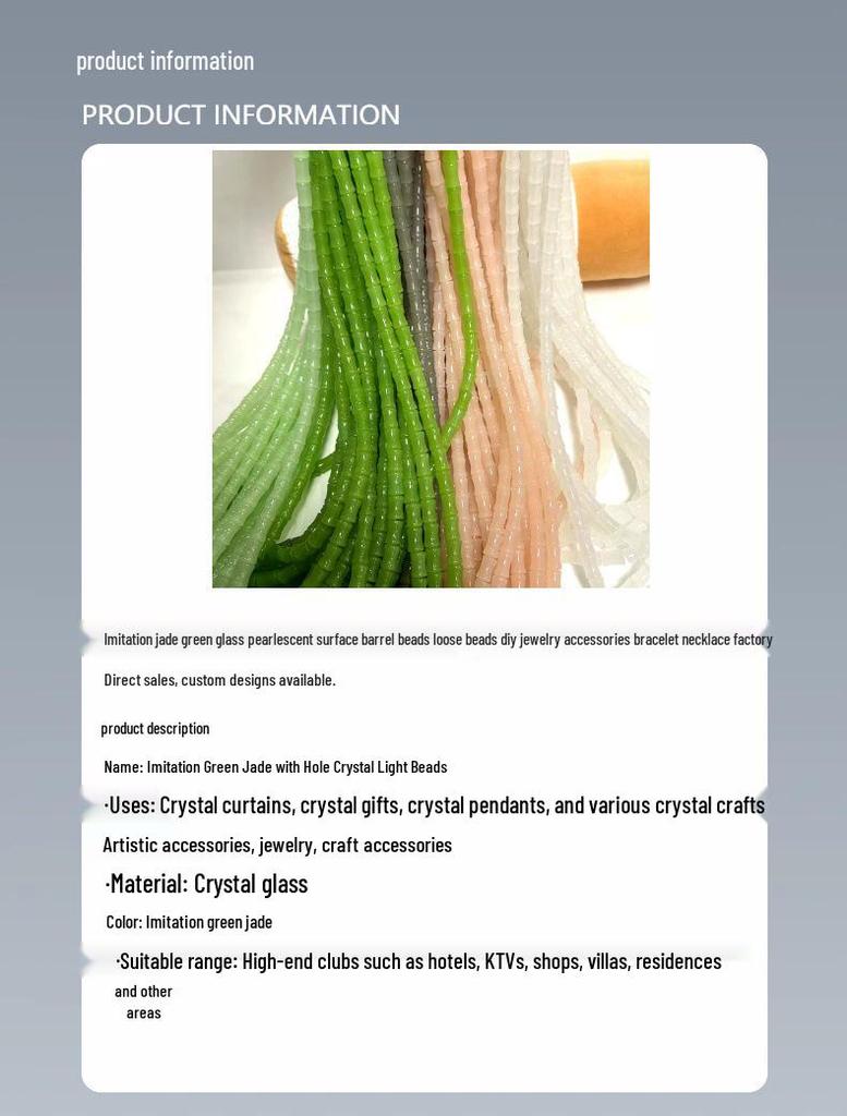 DIY Mehrfarbig 8x12mm Bambusgelenk Lose Perlen: Naturweiß, Grün, Rosa, Grauer Aventurin für Imitations-Jade-Armbänder und -Halsketten