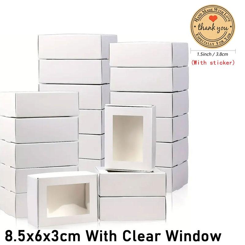 

10/30pcs small gift craft handmade kraft paper box, wedding party birthday paper gift box (with stickers)2028 30PCS