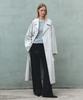 AENTE Hooded Oversized Trench Coat - Light Gray