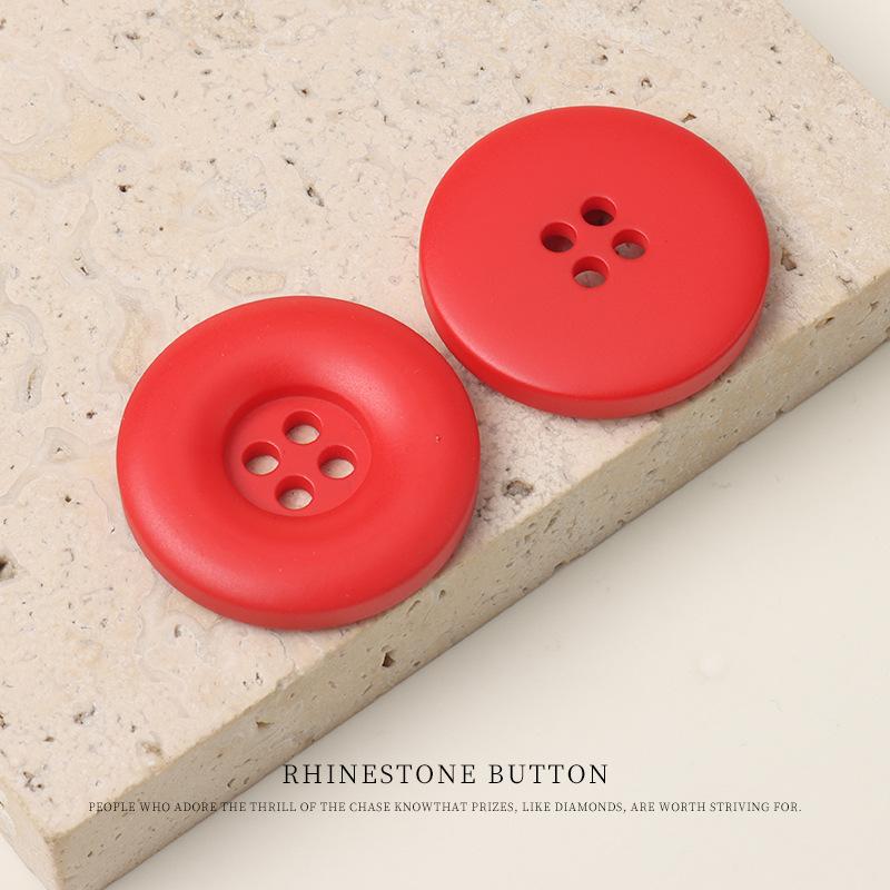 Stora Runda Kant Harts Färg Färg Knapp Kappa Trenchcoat Kostymjacka Knappar Skjorta Kofta Fyrhåls Knappar