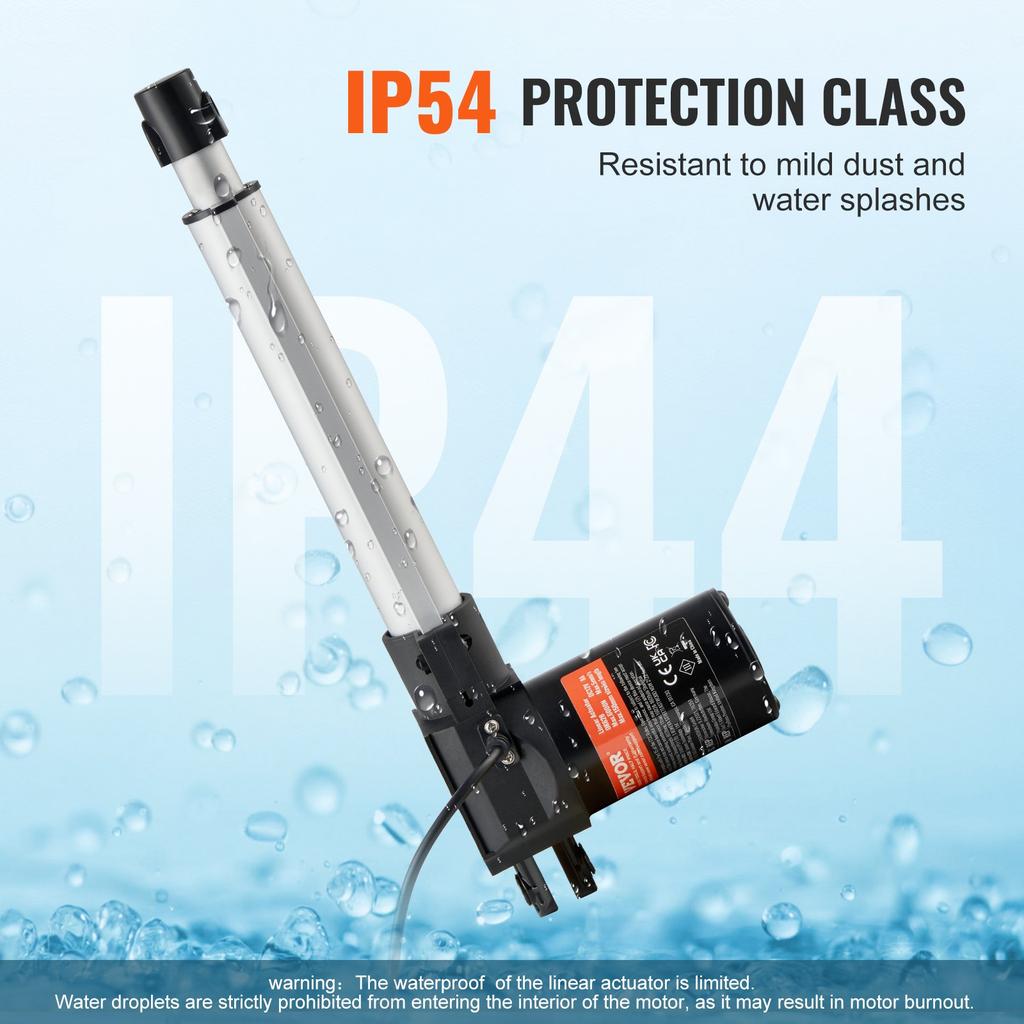 VEVOR Linear Actuator 12V 20.3 Cm Heavy Duty 598.8 kg/6000N 0.5 Cm/s IP44 Protection