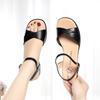 Fashion Comfortable Soft Leather Sandals Platform Shoes 2025 Summer Women's Med Block Heels For Office Mom Work Elegant