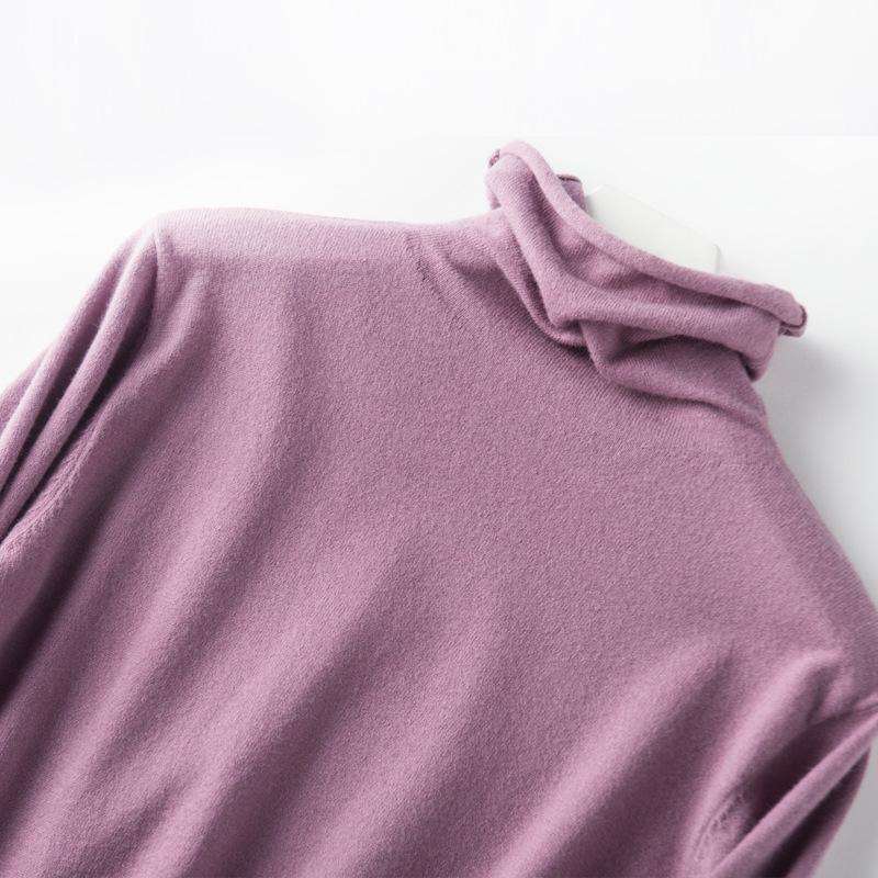 Damen Herbst Winter Übergröße Rollkragenpullover - Dickes Flor-Kragen Kurz Einfarbig Slim-Fit Strick Basis-Schicht Pullover