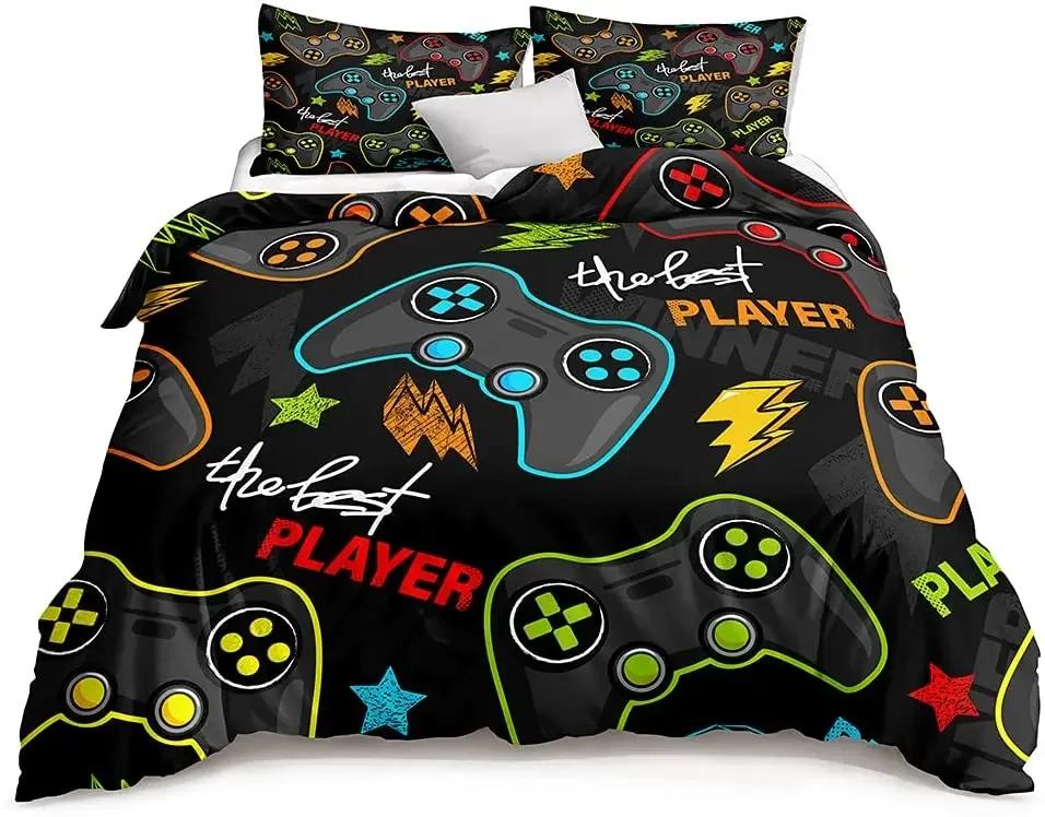 Gamer Bedding Sets For Boys Gaming Duvet Cover Set Video Games Comforter Cover Playstation Designs Bed Set With Pillowcase