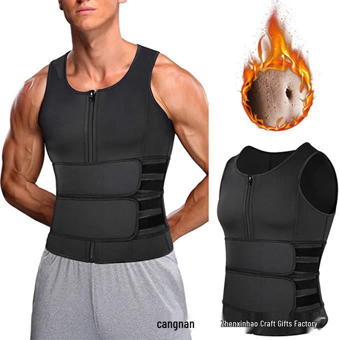 Men's Neoprene Sauna Zipper Waist Trainer Vest and Body Shaper Trimmer